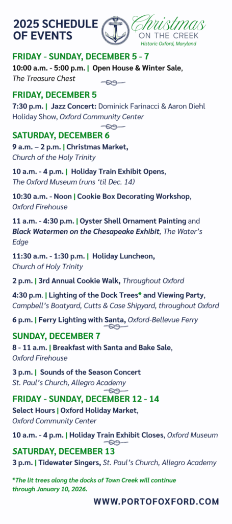 2025 Christmas on the Creek Schedule (4)